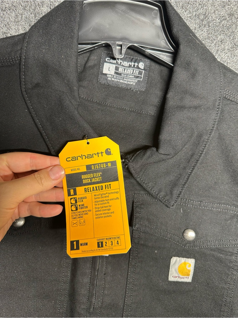 Carhartt Berwick Jacket Large Black Rugged Flex Canvas Duck Utility OJ5748-M - Picture 3 of 5